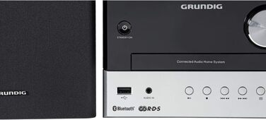 Мікросистема Grundig CMS 1050 DAB BT, CD/MP3, USB, чорний/сріблястий, 30 Вт RMS, ексклюзив Domopolis