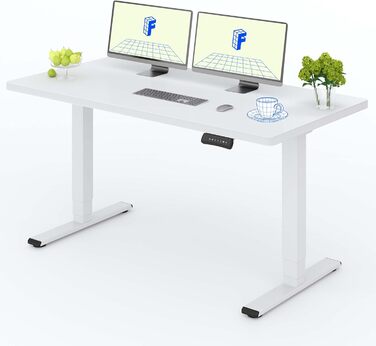 Регульований за висотою стіл FLEXISPOT 160x80 см, білий, електричний, з подвійним мотором, 160 кг, 3-секційний