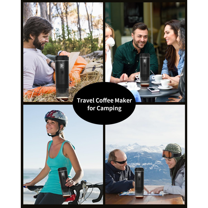 Портативна електрична кавомашина EVERANGE для еспресо та капсул, з LCD-дисплеєм (зелена)