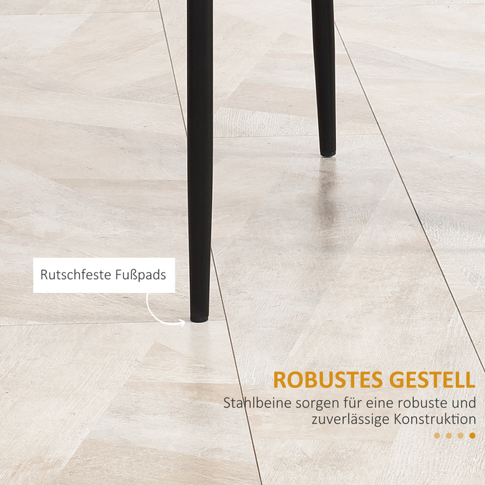 HOMCOM Набір з 4-х стільців для їдальні/кухні, сучасний дизайн, 41 см x 50 см x 97 см, чорний