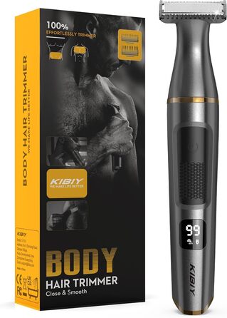 Бритва для тіла Men Electric, Kibiy Bodygroom, IPX7 водонепроникна, LED-дисплей, перезаряджається Type-C