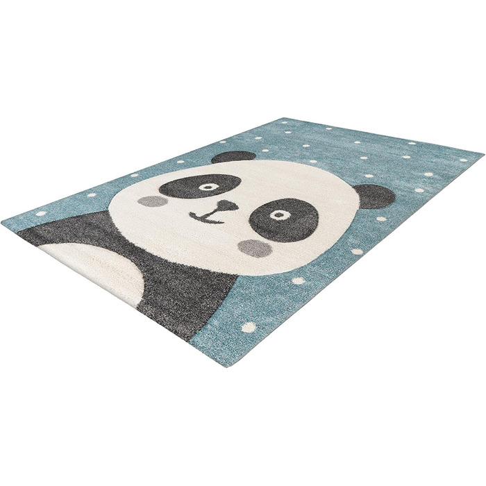 Килимок Qiyano для дитячої кімнати, ігровий килимок із зображенням тварин, панди, ведмедя, кролика, пінгвіна, дитячий килимок для хлопчиків і дівчаток, мотив ведмідь, Колір Синій, Розмір (120 х 170 см, Blue100)