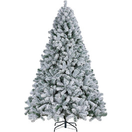 Штучна ялинка Yaheetech зі снігом 183 см (діаметр 120 см), 820 гілок, з металевим підставкою, швидкий монтаж, складана ялинка для дому