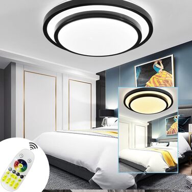 Світлодіодна стельова лампа Dimmable Crystal Starlight стельова лампа енергозберігаюча лампа для передпокою вітальні спальні кухні офісу (тип D-60w Rgb), 72W
