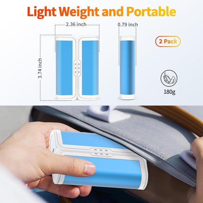 Електричні грілки для рук 2 шт. - USB перезаряджувані, 3 режими нагріву, для дітей та жінок (блакитні)