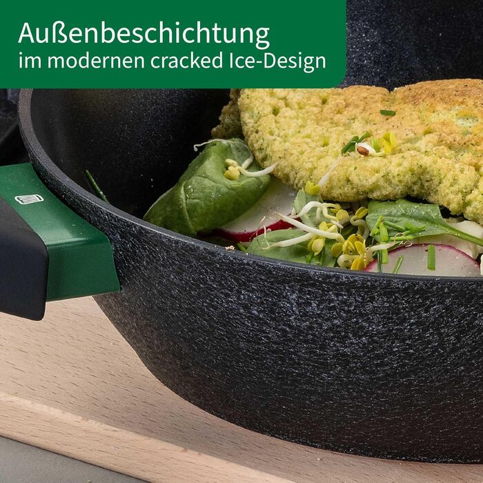 Гриль-сковорода Chefkoch від Fackelmann: преміум-якість, діаметр 28 см, антипригарне покриття, з переробленого алюмінію, для всіх типів плит, сумісна з духовкою