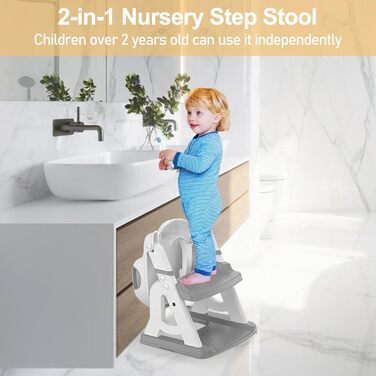 Дитячий унітаз-сходинка з сидінням, складаний 2-в-1, нековзний, з м'яким сидінням, захист від бризок, для дітей 1-7 років