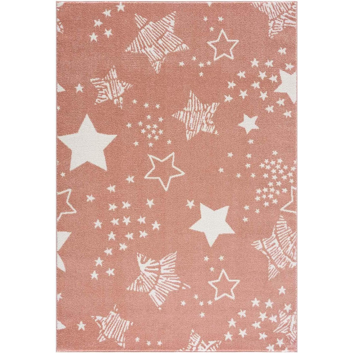 Дитячий килимок pay - - 80x150 см-красивий дитячий килимок з коротким ворсом у вигляді зоряного неба-Oeko-Tex Standard 100 (120x160 см, рожеве)
