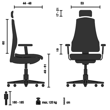 Офісне крісло / поворотне крісло ERGO LINE ECO Fabric Black HJH OFFICE