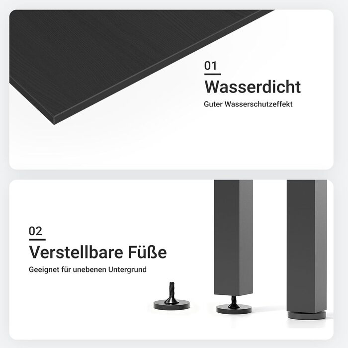 Комп'ютерний стіл Claiks з 3 шухлядами, 100x60 см, з розетками та USB, для дому та офісу, чорний