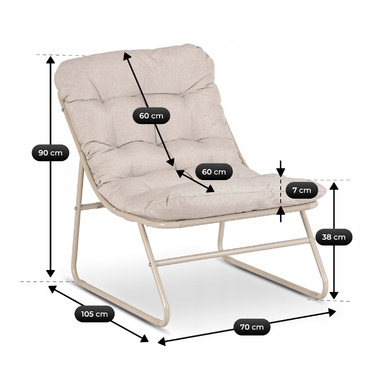 Комплект садових меблів MEBEL ELITE, тканина, бежевий, 3 предмети