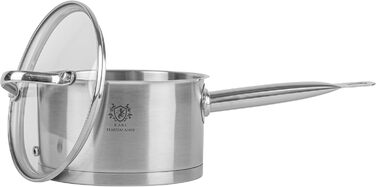Нержавіюча каструля Karl Hausmann 3.6L з нержавіючої сталі з кришкою (діаметр 20 см) - для всіх типів плит, включаючи індукцію. Ідеально підходить для супу та пасти.