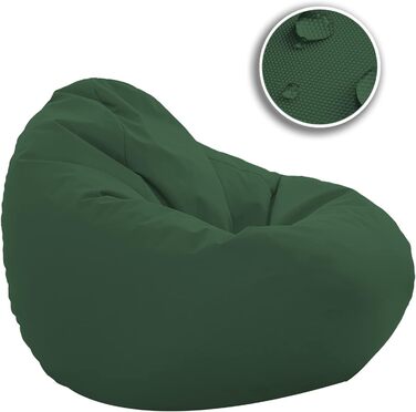 Подушка для підлоги Beanbag XXL для дорослих і дітей - підходить для ігор або відпочинку - в приміщенні та на вулиці, оскільки вона водонепроникна - з намистинами EPS, колір темно-зелений, розмір XL