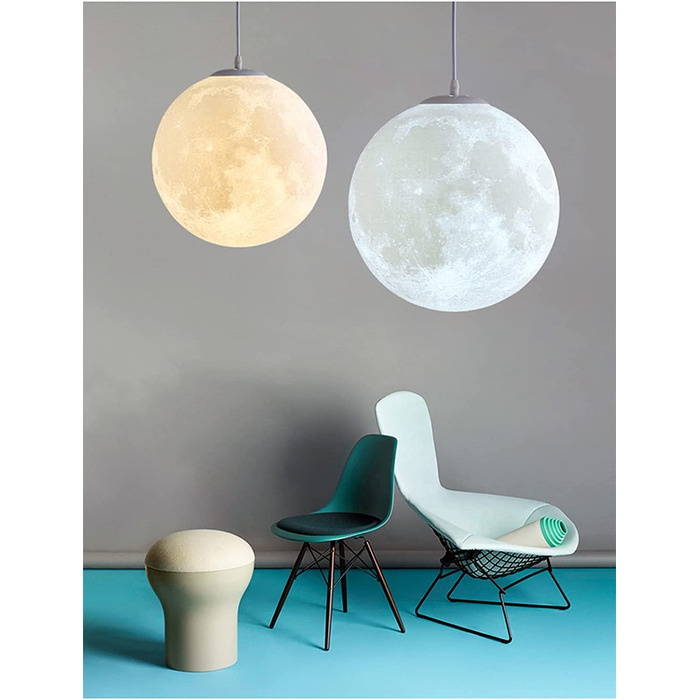 Підвісні стельові світильники з 3D принтом Місяця-креативний стельовий світильник для всесвіту, планети, Місяця, нічника, стельової лампи, стельової лампи, Місяця для ресторану / бару / вітальні / дитячої / спальні, 30 см