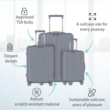 Набір валіз Voyagoux 2 шт. - 40L & 116L, жорсткі валізи, TSA-замок, ABS, 4 колеса 360°, міцний та легкий, рожеве золото