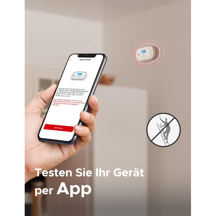 Виявлювач CO X-Sense з LCD-дисплеєм, SBS50, XC01-M (1 шт.) - для дому, з пам'яттю, з базою