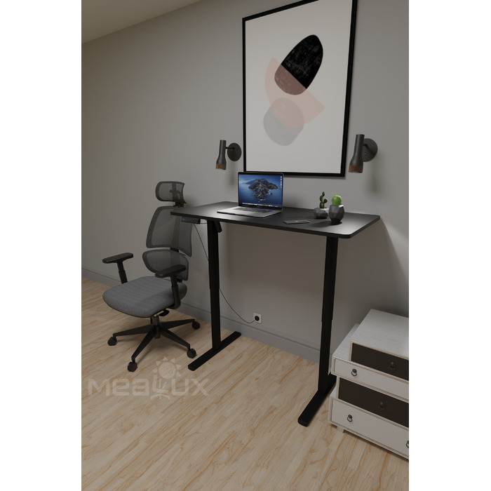 Комплект Mealux PowerDesk Lite Black + Leo Air Plus Grey (арт. EVO-201 Lite B/B +Y 546 KBG)