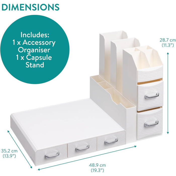 Тримач для капсул кави Navaris - органайзер для капсул Nespresso та інших стандартних розмірів (кремовий)