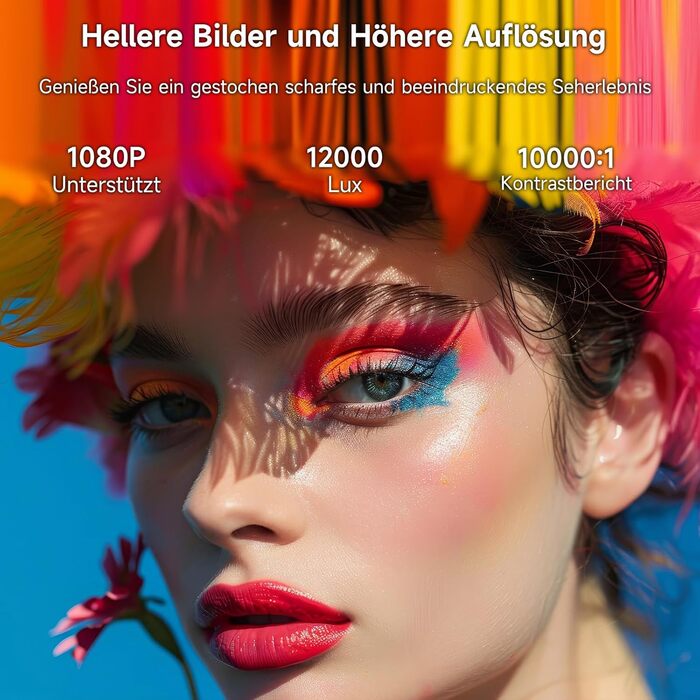 Міні проєктор VISULAPEX V3PRO: 12000LM, 1080P, WiFi, 5G, Zoom, для телефону, TV Stick, X-Box, ноутбука, білий