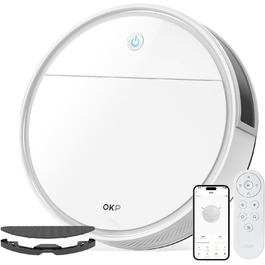 Робот-пилосос OKP L7G 3-в-1 з функцією миття, 6000Pa, LiDAR, 150 хв, WiFi, Alexa, для тварин, килимів, твердих підлог, сірий (L1W)