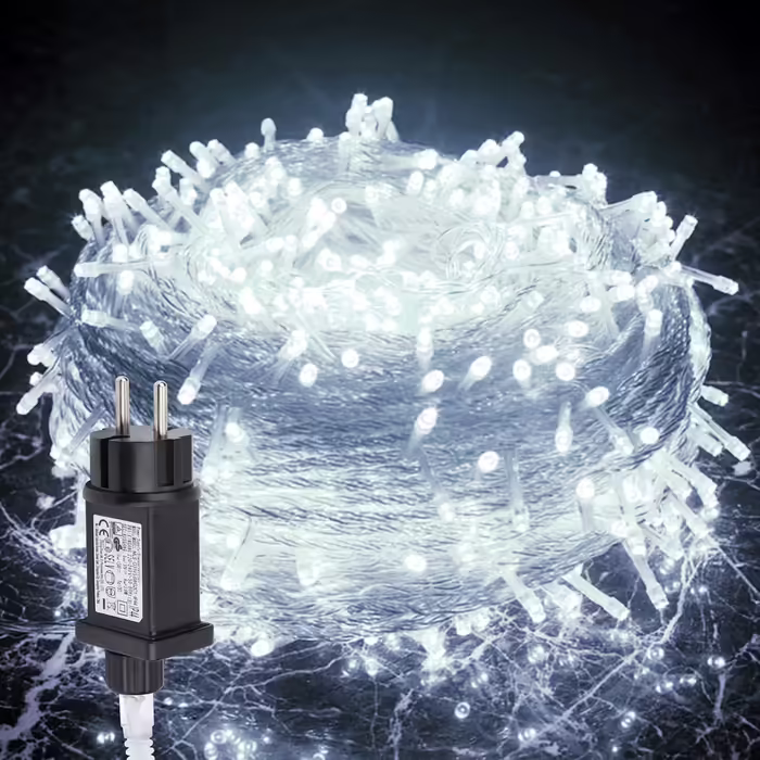 Гірлянда Sonnewelt LED 20 м 200 LED холодний білий, водонепроникна, для вулиці та дому, електрична з адаптером, 8 режимів, функція пам'яті