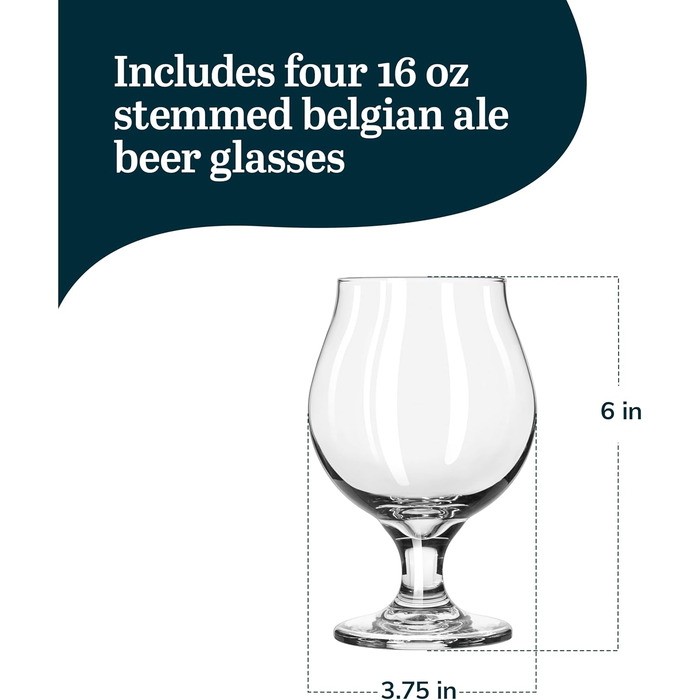 Набір келихів Libbey Craft Brews для бельгійського пива, 4 шт.