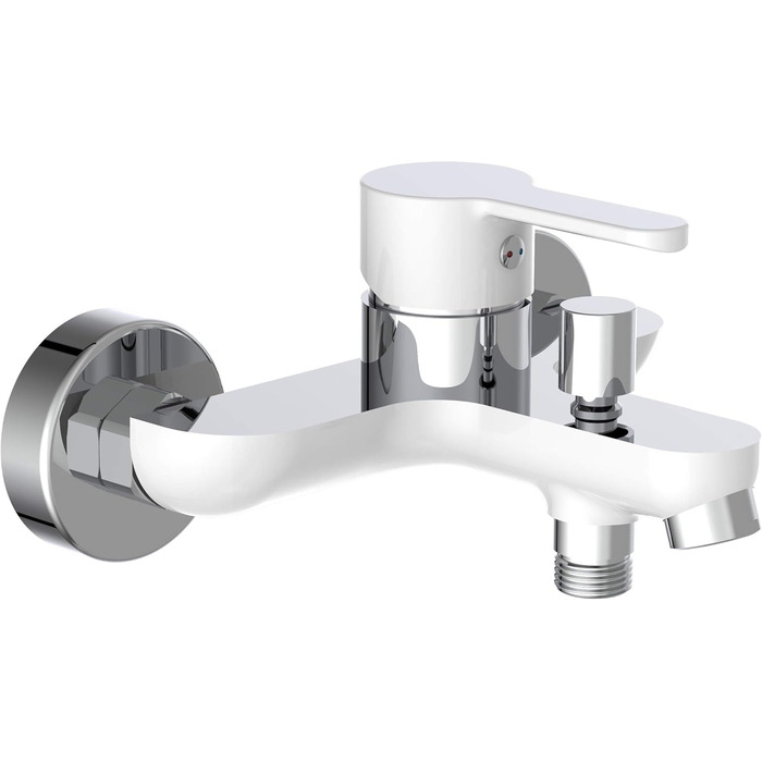 Змішувач для ванни DIZIANI DIZIANI, одноручний, з перемикачем душ/ванна, хром/білий