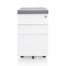 Контейнер на колесах COLOR OS Metall weiß з сірим м'яким сидінням hjh OFFICE