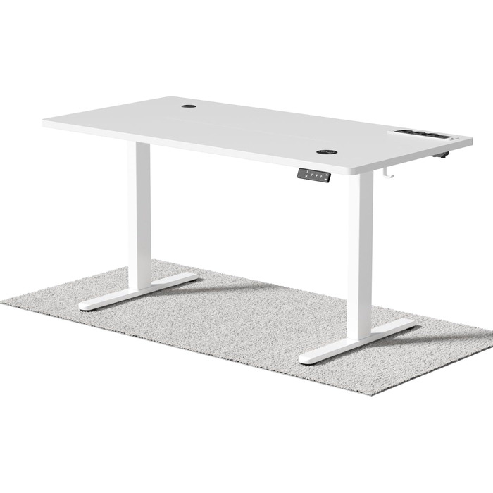 Електричний стіл Airfish з регулюванням висоти (140x70 см) з бездроговою зарядкою, пам'яттю на 3 положення та функцією нагадування про відпочинок, білий.