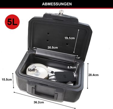 Сейф Master Lock вогнестійкий та водонепроникний з ключем, потрійний захист від пожежі, води та крадіжок, 7.8L, 16.8 x 39.1 x 36.3 см