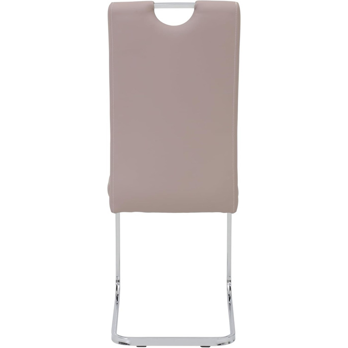 Набір з 4 кухонних стільців Hela Ruby, штучна шкіра капучино, металевий каркас, хромована ручка, до 140 кг