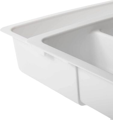Лоток для столових приборів SIDCO змінний, висувний, зі вставкою в шухляду (білий)