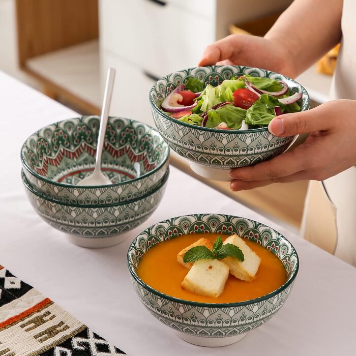 Набір посуду Vancasso MANDALA 48 предметів: сервіз для 12 осіб, ручна робота, богемський стиль