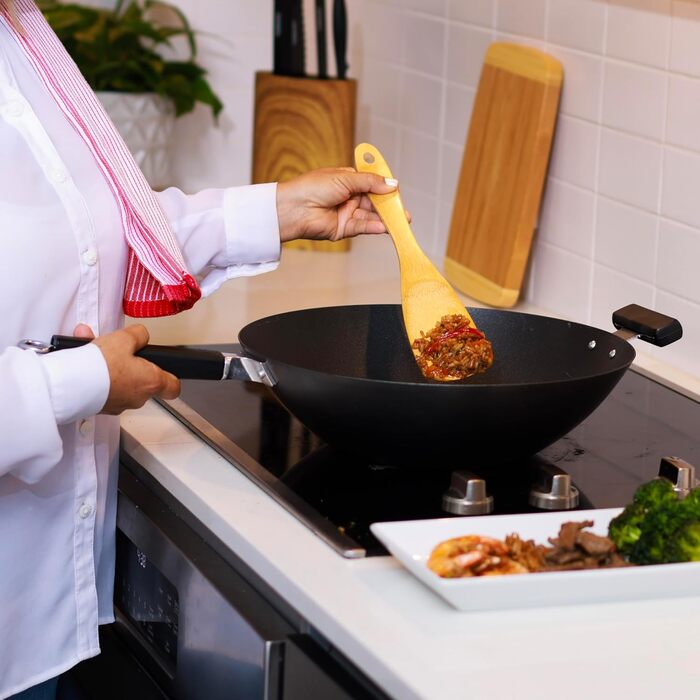 Джойс Чен Pro Chef 34 см, вок з вуглецевої сталі 35,56 см (14-дюймова, сковорода з антипригарним покриттям, вок з плоским дном)