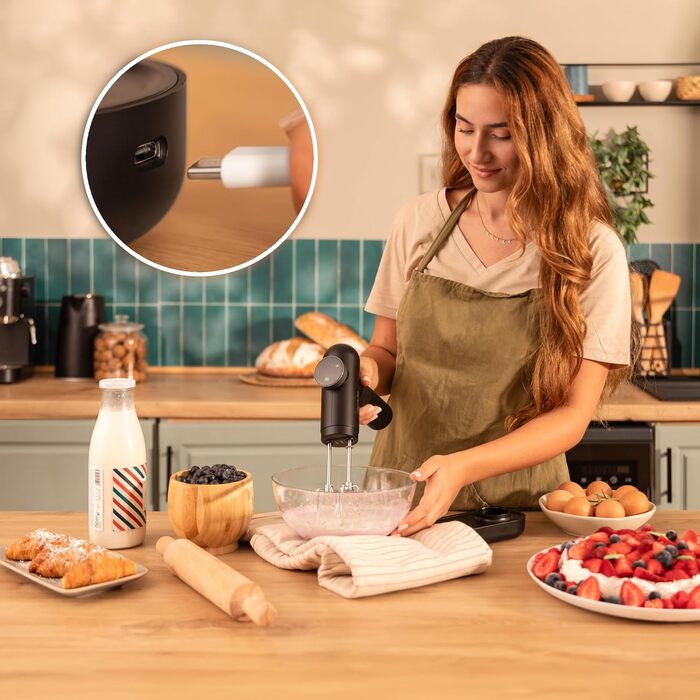 Ручний міксер Cecotec PowerTwist 500 Full Steel: 500 Вт, 5 швидкостей + турбо, 3 насадки (міксер, гак, віночок), сталь, без чаші (чорний)