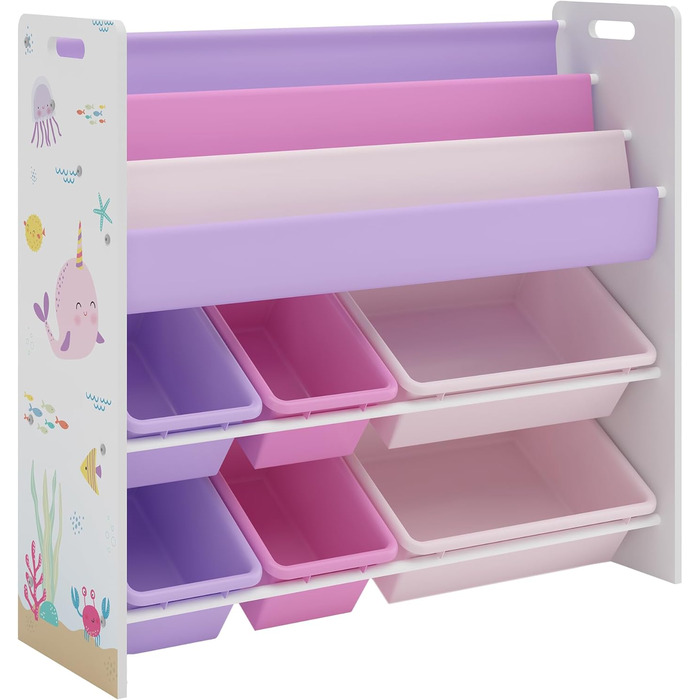 Дитяча полиця для іграшок en.casa Rødøy з 6 ящиками, 78 x 86 x 27 см, дизайн 