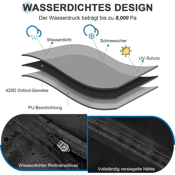 Чохол для гамака, 420D Oxford, водонепроникний, з блискавкою та шнурком, 190x115 см