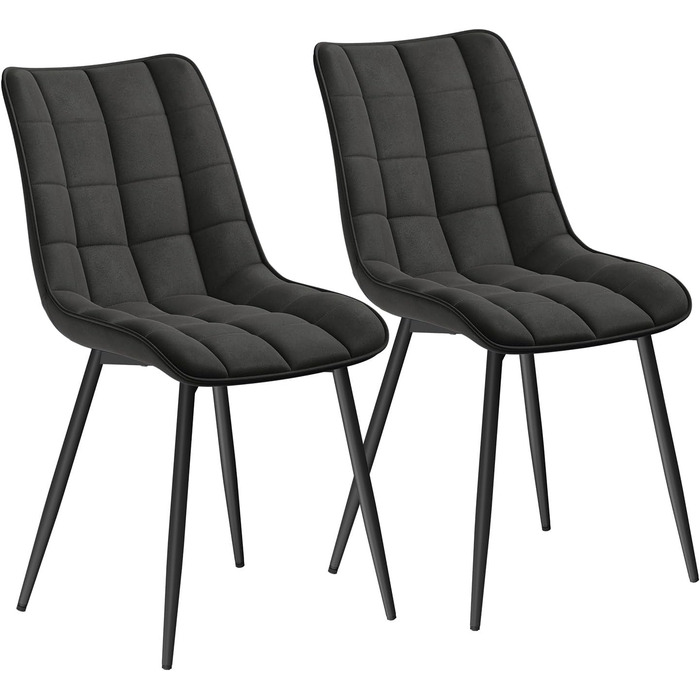 Стільці для їдальні WOLTU - кухонні стільці з м'якою спинкою та сидінням з льону, металеві ніжки, до 150 кг