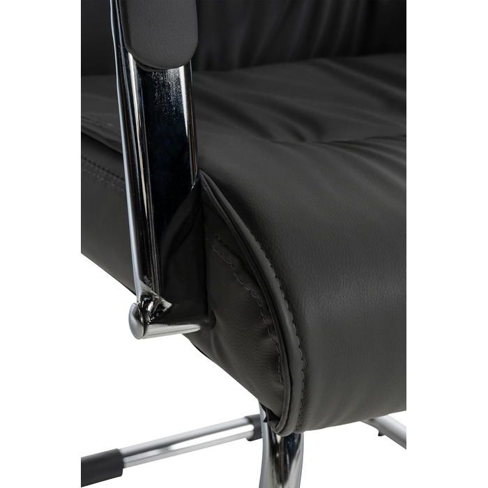 Стілець офісний Sievert з м'якою спинкою та оббивкою зі штучної шкіри, сірий | Конференційний стілець з підлокітниками