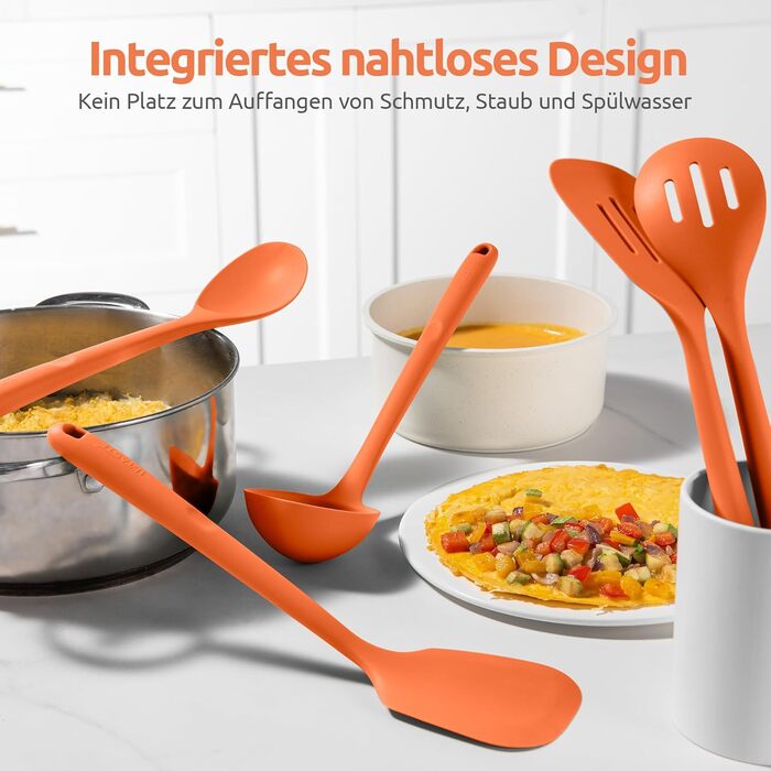 Набір кухонних аксесуарів U-Taste з силікону (5 шт.), стійкий до 315°C, BPA-free, для приготування, перемішування, обсмажування
