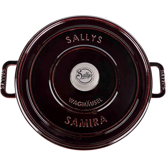 Чавунна каструля Sally's 'Samira Deluxe - ідеальне приготування, 2,2 л, для всіх типів варильних поверхонь, термостійка до 250C (сливово-фіолетовий)