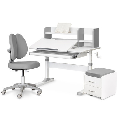 Комплект (L) Evo-Kids TH-330 Grey (парта + крісло + тумба) (арт. TH-330 + Y-412 Lite + BD C3_GREY)
