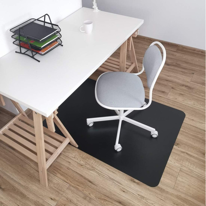 Килимок LEVIATAN Накладка на офісне крісло Килимок для захисту підлоги Офісне крісло біле Стілець письмовий 1200х900мм (універсальний, 1200х900 мм, чорний)