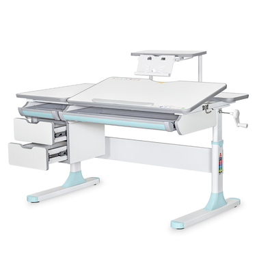 Дитячий стіл Mealux Hamilton Multicolor BL з полицею S-50 (арт. BD-680 W/G MC +BL +S50 WG)