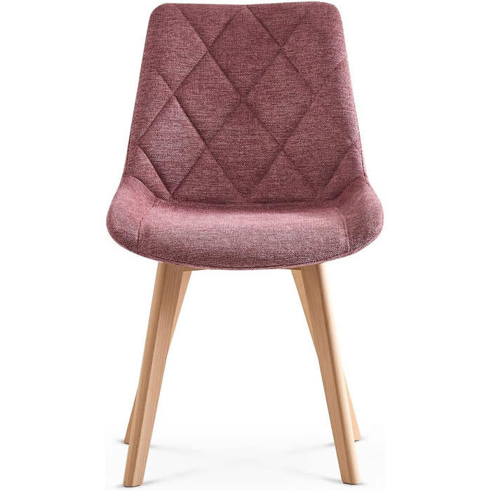 Набір з 2-х оббивних стільців для їдальні B&D Tania, рожевий, стиль кантрі/сканді, для кухні, офісу, туалетного столика, Webstoff Merlot, 11118-ROSA-2