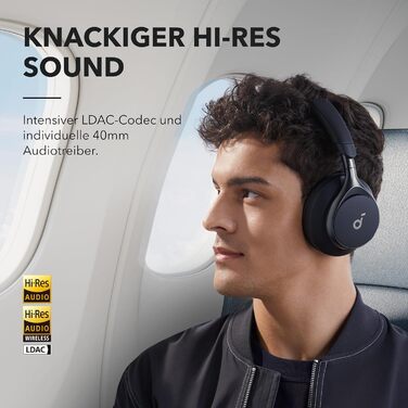 Навушники Soundcore Space One, ANC, 40 год, Hi-Res Audio, BT 5.3, Чорний