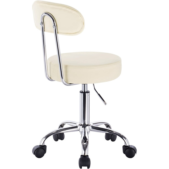 Робочий стілець WOLTU , обертовий стілець, крісло-коляска, обертове крісло, офісне крісло Hokcer з регульованою по висоті спинкою, білий BH34ws-1 (кремово-білий)