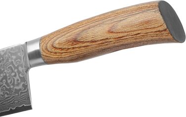 Японський ніж Wakoli EDIB Pro Nakiri з дамаської сталі (серцевина VG10) 18 см – гострий, точний та ергономічний – ніж з пакавуд ручкою в подарунковій коробці – для овочів та зелені (з гравіюванням)