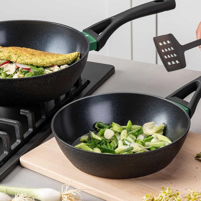 Гриль-сковорода Chefkoch від Fackelmann: антипригарне покриття, діаметр 28 см, з переробленого алюмінію, для всіх плит, сумісна з духовкою