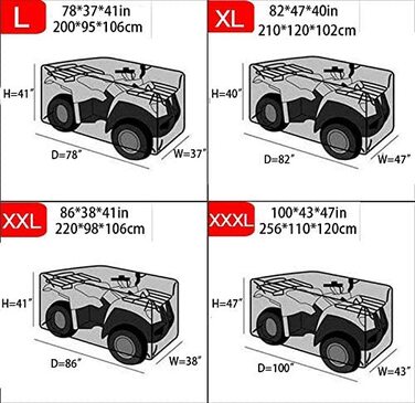 Чохол для квадроцикла ucare чотиримісний брезент для квадроцикла захисний чохол для автомобіля всепогодний відкритий позашляховий чохол для автомобіля (XL 210*120*102 см)